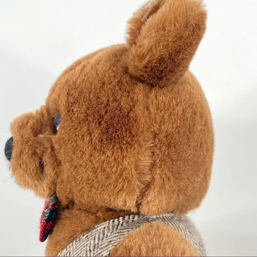 Vintage Dakin‎ Teddy Bear 1987 plush professor wool vest